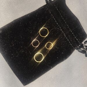 Set of four gold piercings